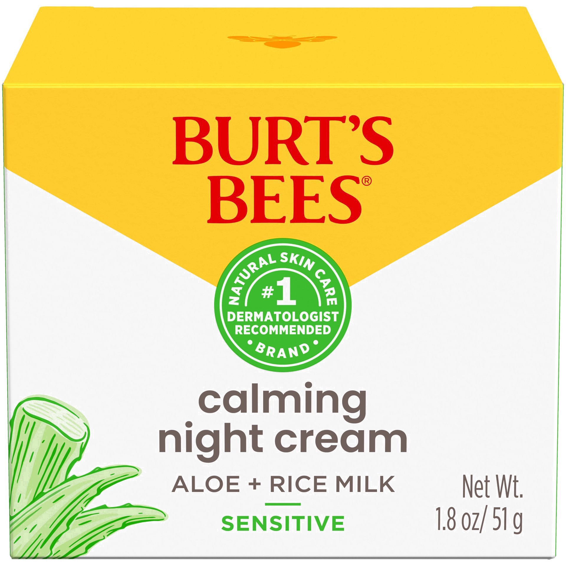 slide 42 of 142, Burt's Bees Sensitive Solutions Calming Night Cream with Aloe & Rice Milk, 1.8 oz