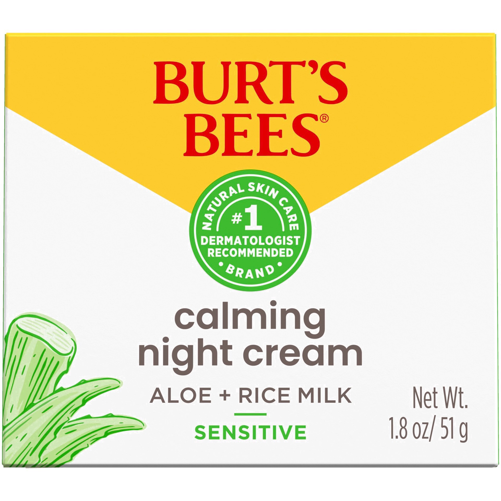 slide 126 of 142, Burt's Bees Sensitive Solutions Calming Night Cream with Aloe & Rice Milk, 1.8 oz