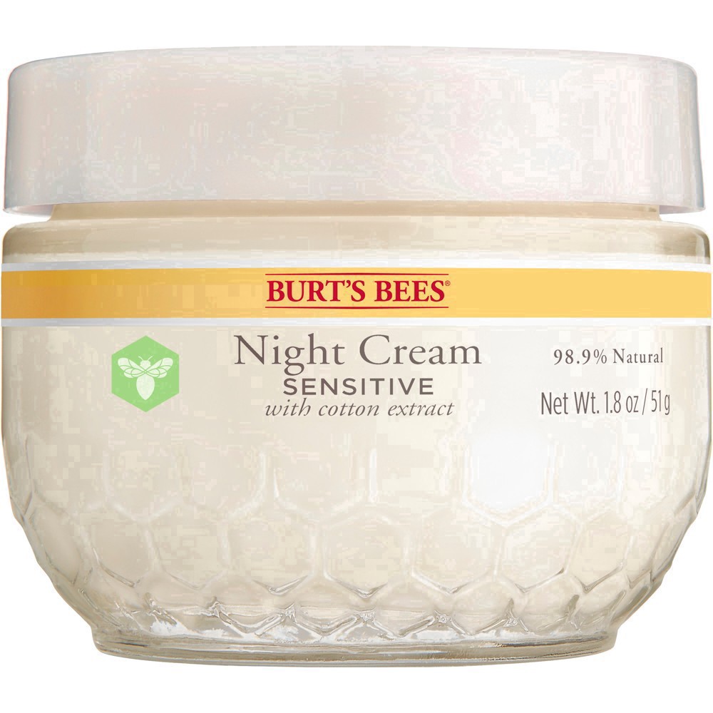 slide 12 of 142, Burt's Bees Sensitive Solutions Calming Night Cream with Aloe & Rice Milk, 1.8 oz