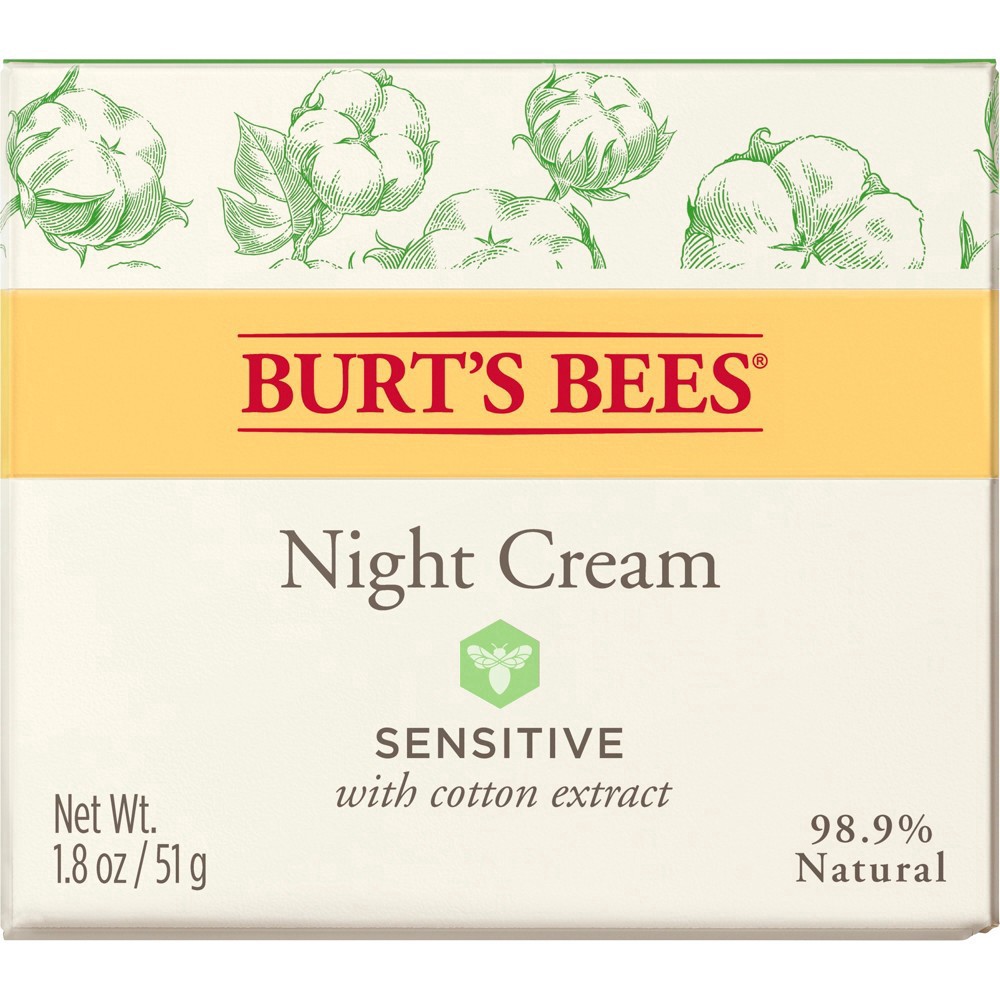 slide 135 of 142, Burt's Bees Sensitive Solutions Calming Night Cream with Aloe & Rice Milk, 1.8 oz