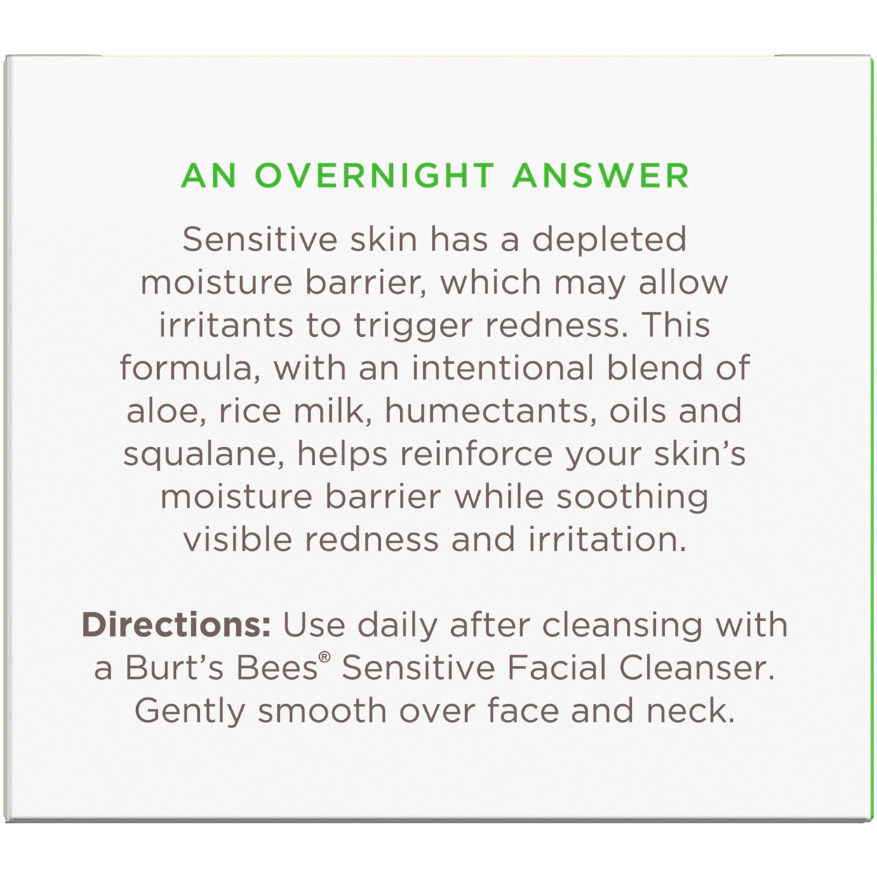 slide 142 of 142, Burt's Bees Sensitive Solutions Calming Night Cream with Aloe & Rice Milk, 1.8 oz