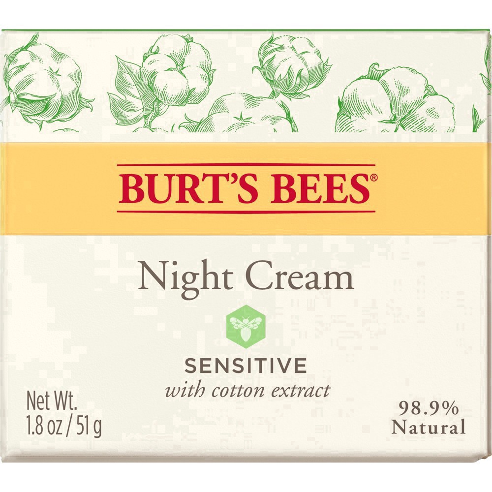 slide 19 of 142, Burt's Bees Sensitive Solutions Calming Night Cream with Aloe & Rice Milk, 1.8 oz