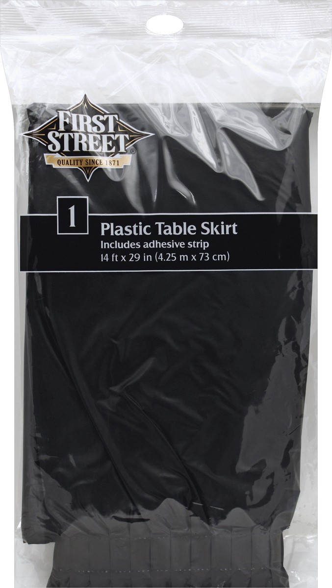 slide 1 of 1, First Street Black Velvet Table Skirt 29X14, 1 ct