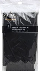 First Street Black Velvet Table Skirt 29X14