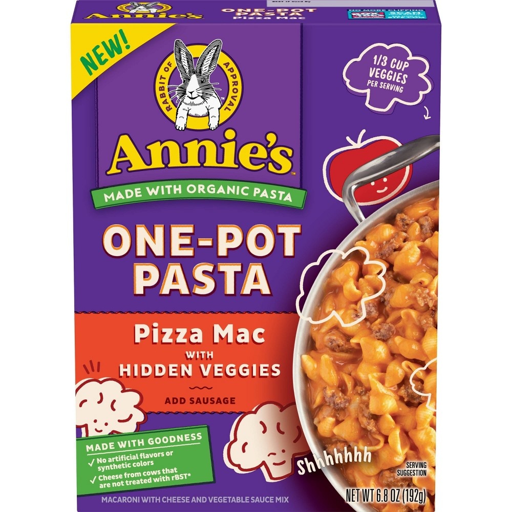 slide 2 of 3, Annie's One Pot Pasta, Pizza Mac With Hidden Veggies, 6.8 oz