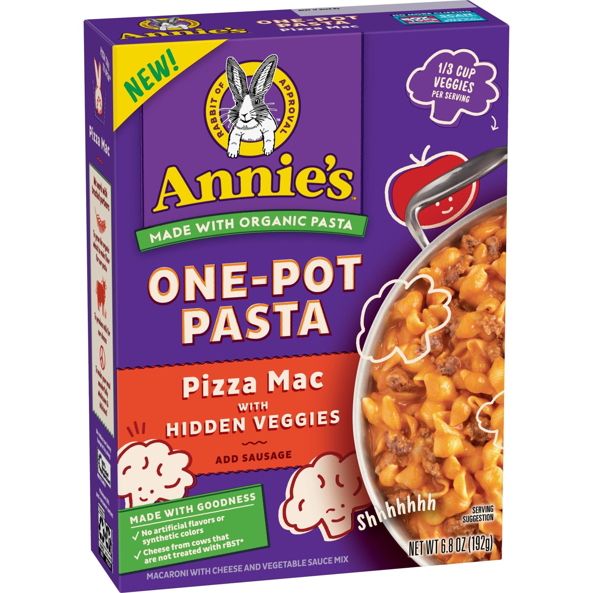 slide 1 of 3, Annie's One Pot Pasta, Pizza Mac With Hidden Veggies, 6.8 oz