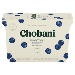 Chobani Non-Fat Blueberry on the Bottom Greek Yogurt 5.3oz 4ct