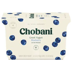 Chobani Yogurt, Nonfat, Greek, Blueberry, Value 4 Pack