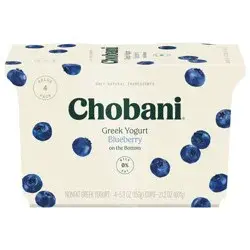 Chobani Blueberry on the Bottom Nonfat Greek Yogurt - 4ct/5.3oz Cups