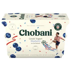 Chobani Yogurt, Nonfat, Greek, Blueberry, Value 4 Pack