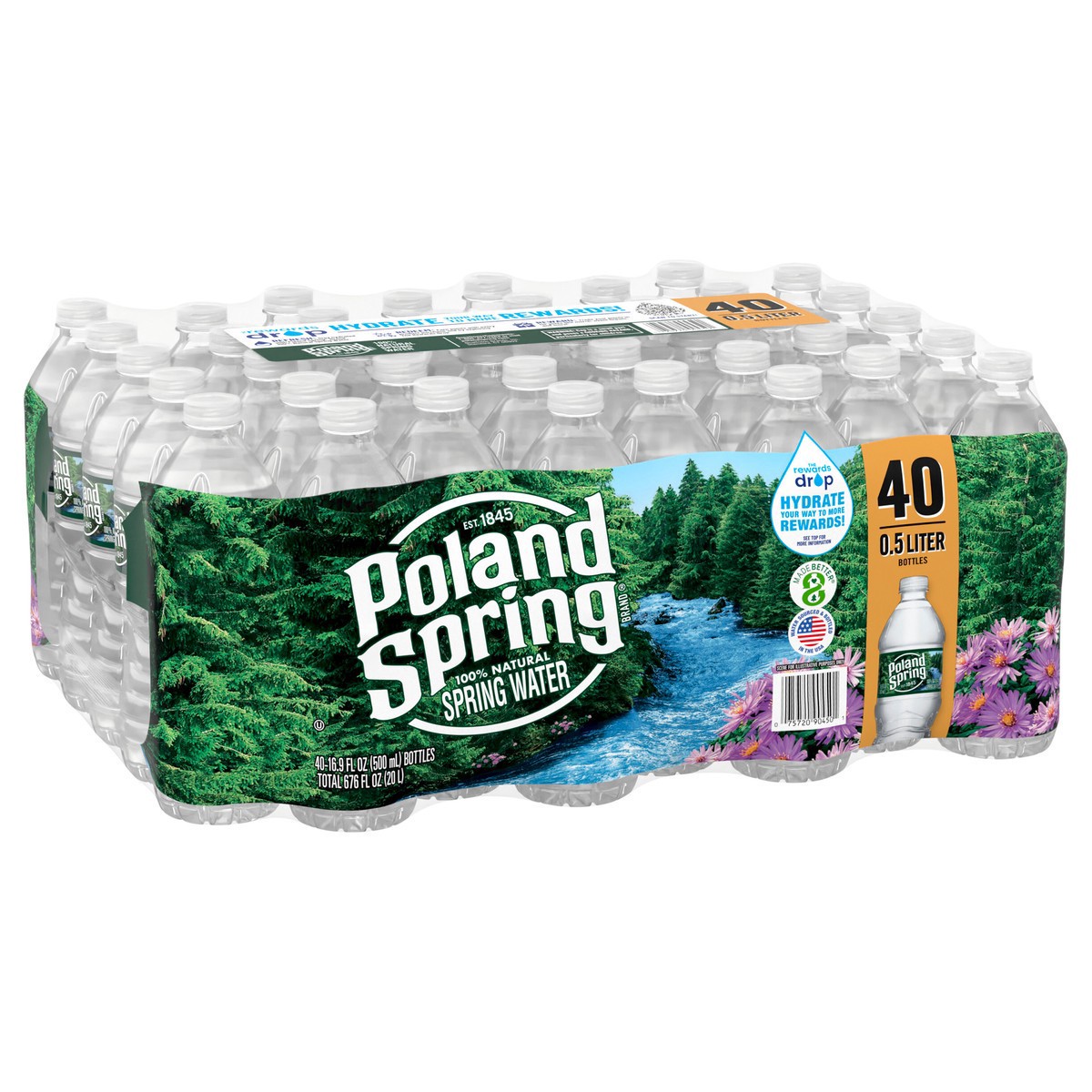 slide 7 of 8, POLAND SPRING Brand 100% Natural Spring Water, (Pack of 40) - 16.9 fl oz, 16.9 fl oz