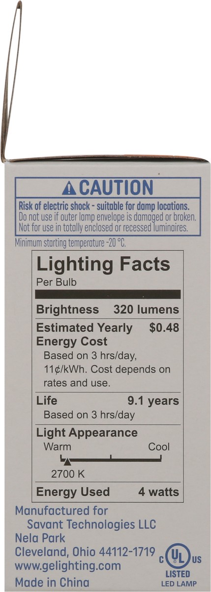 slide 6 of 9, GE LED Soft White 4 Watts Classic Shape 2 Pack Light Bulbs 2 ea, 2 ct