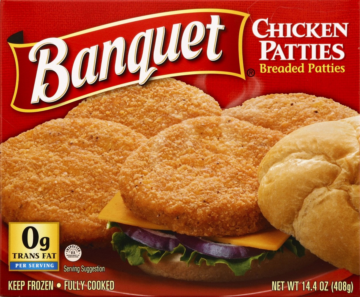 slide 3 of 4, BANQUET Frozen Chicken Patties Made With 100% Natural* Chicken, 14.4 oz., 14.4 oz