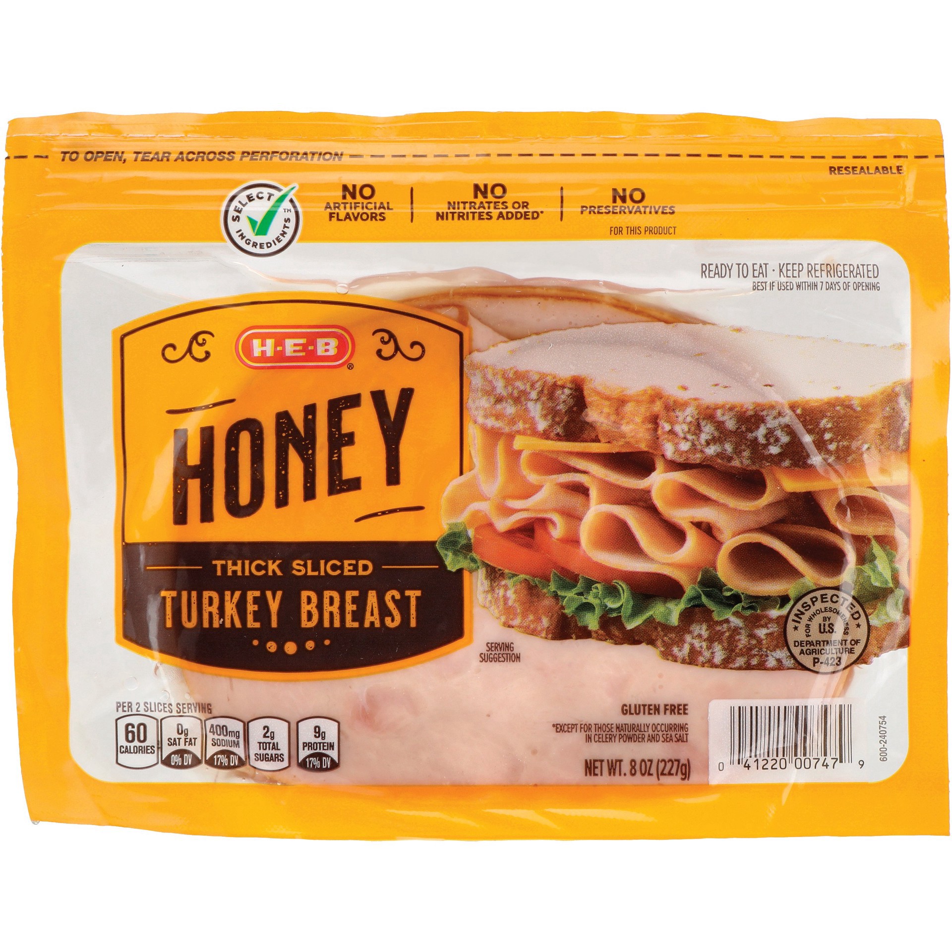 slide 1 of 1, H-E-B Honey Roasted Turkey Breast, 10 oz