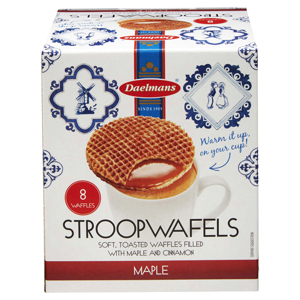 slide 1 of 1, Daelmans Snack Stroopwafles Maple Box, 8 ct
