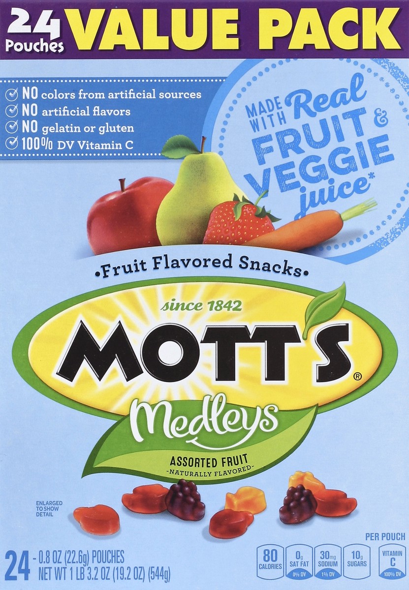 slide 2 of 6, Mott's Medleys Assorted Fruit Flavored Snacks, 24 ct; 0.8 oz