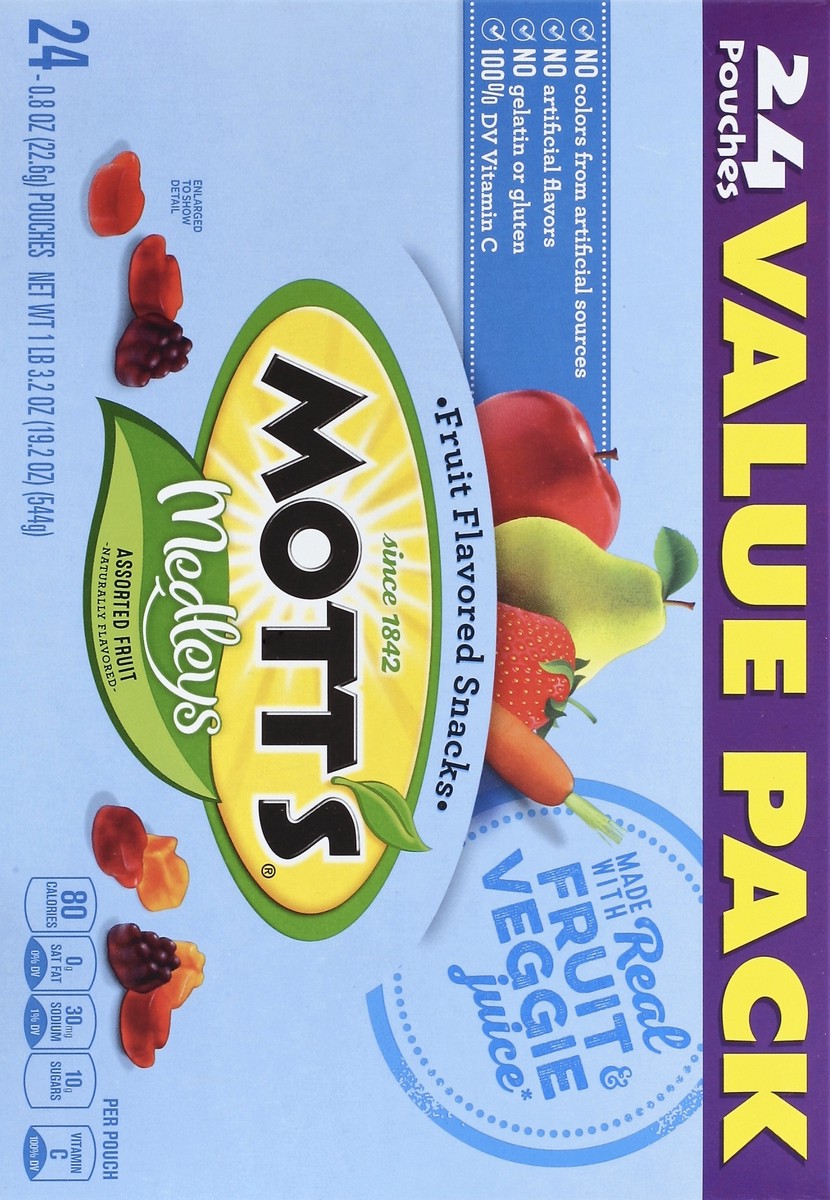 slide 6 of 6, Mott's Medleys Assorted Fruit Flavored Snacks, 24 ct; 0.8 oz