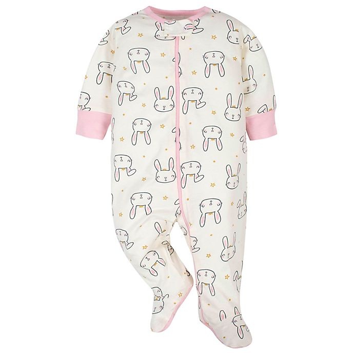 slide 3 of 3, Gerber Preemie Princess Sleep'n Play Footies - Pink/White, 2 ct