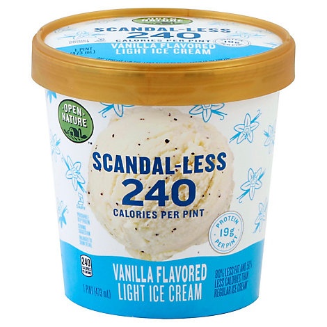 slide 1 of 1, Open Nature Scandal-Less Vanilla Bean Light Ice Cream, 1 pint