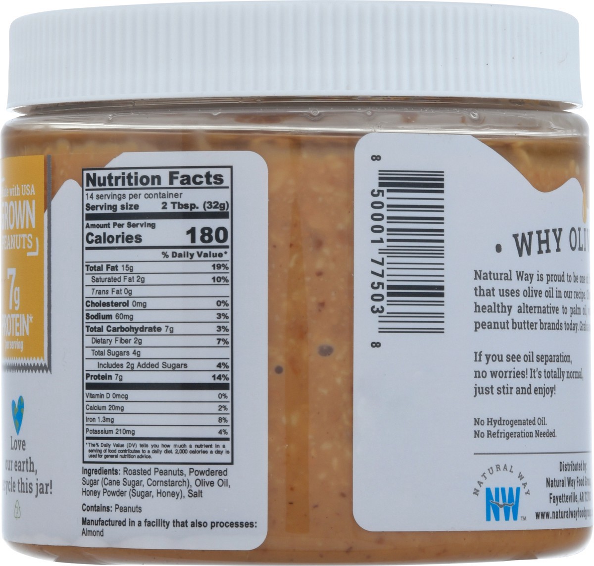 slide 8 of 9, Natural Way Honey Peanut Butter 16 oz, 16 oz