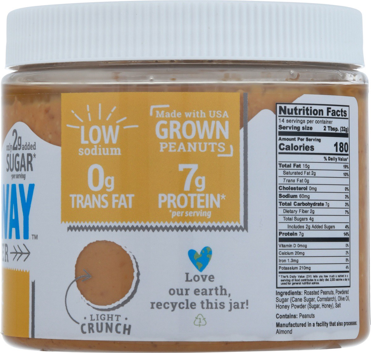 slide 5 of 9, Natural Way Honey Peanut Butter 16 oz, 16 oz