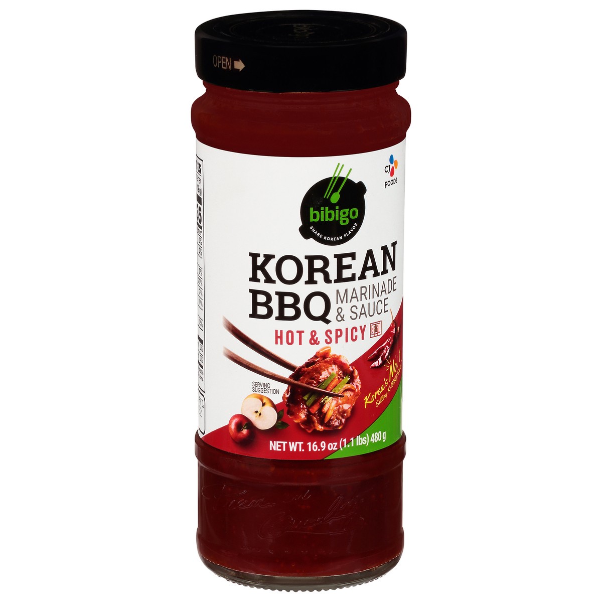 slide 2 of 9, Bibigo Korean Hot and Spicy BBQ Sauce, 16.9 oz