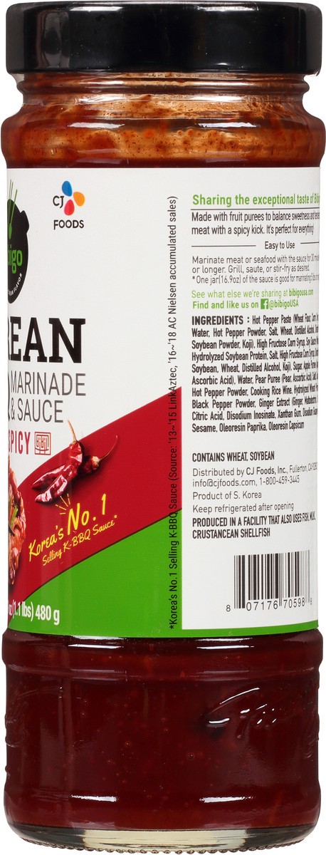 slide 4 of 9, Bibigo Korean Hot and Spicy BBQ Sauce, 16.9 oz