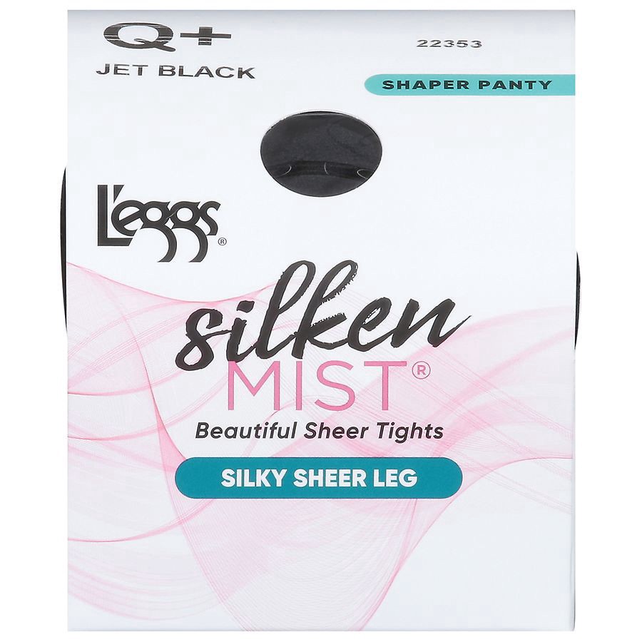 slide 1 of 1, L'eggs Silken Mist Q+ Jet Black Sharper Panty Sheer Tights 1 ea, 1 ct