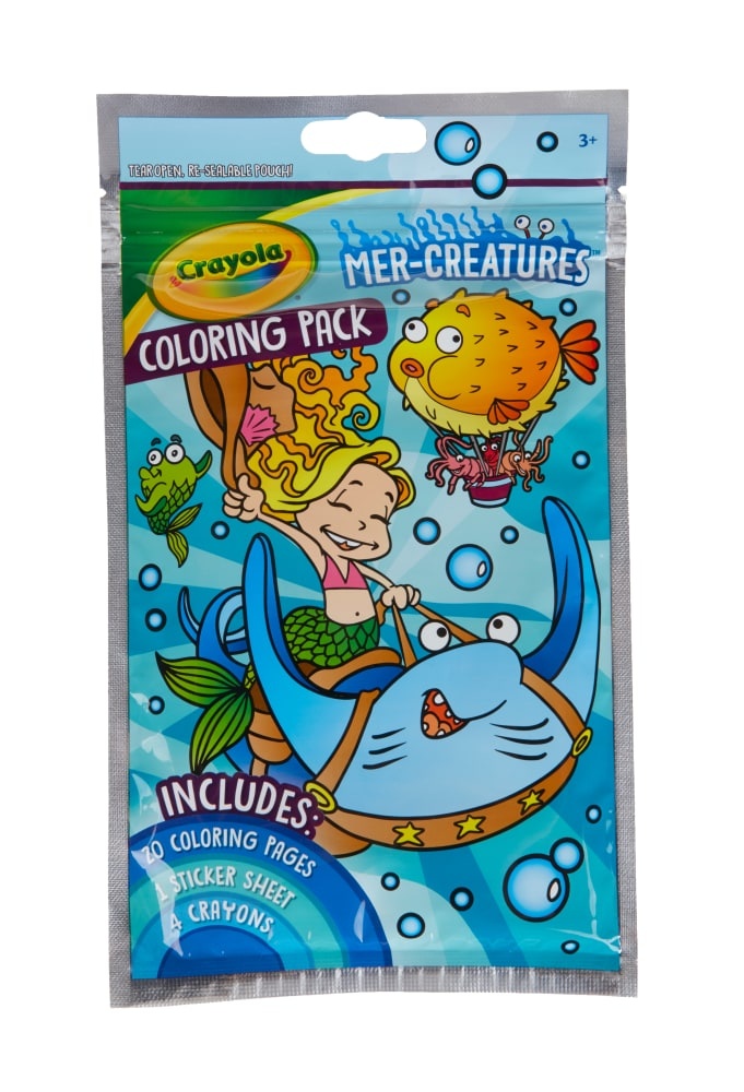 slide 1 of 1, Crayola Mer-Creatures Coloring Pack, 25 ct