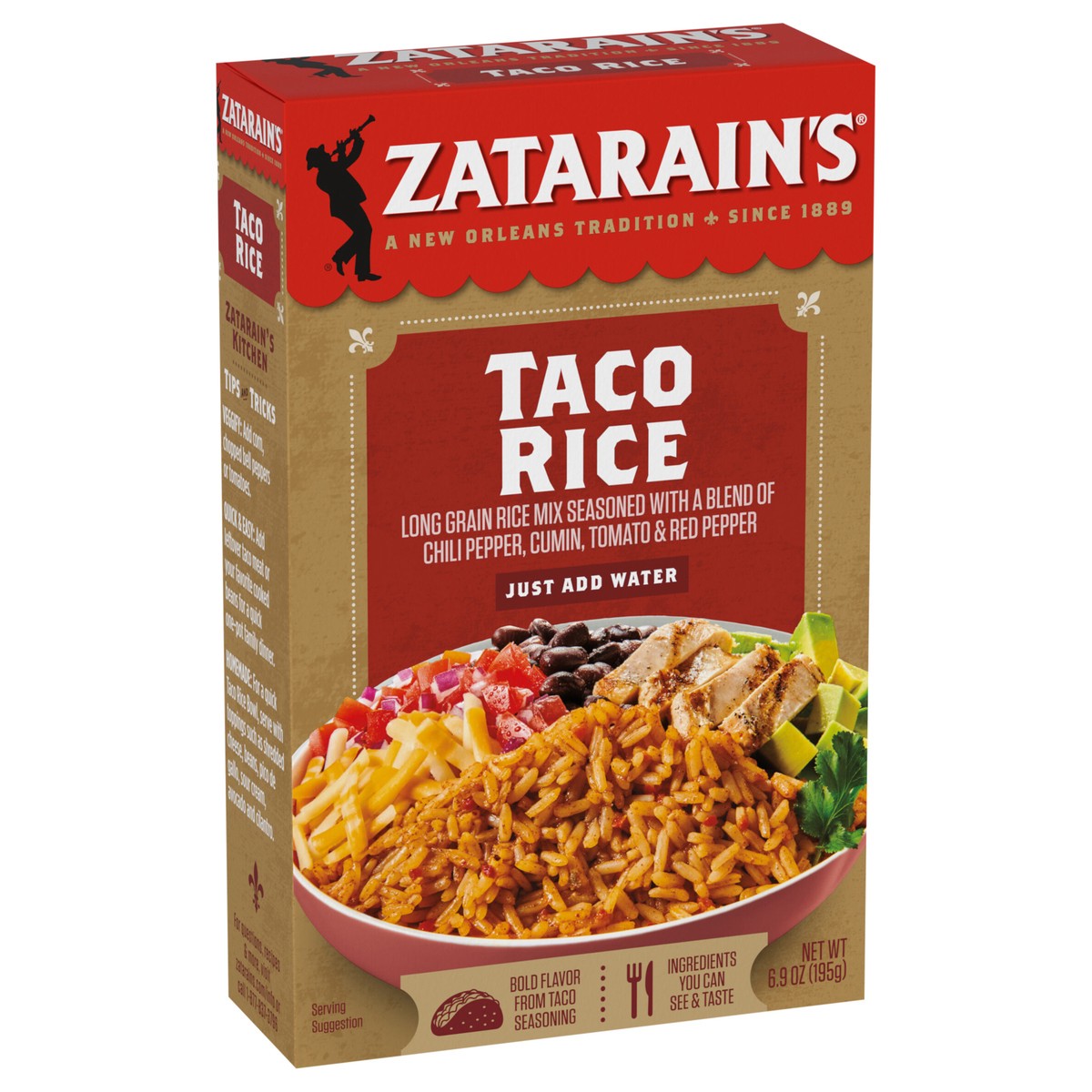 slide 3 of 12, Zatarain's Rice Mix - Taco, 6.9 oz, 6.9 oz