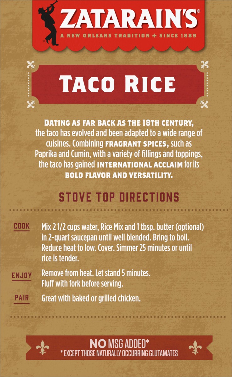 slide 9 of 12, Zatarain's Rice Mix - Taco, 6.9 oz, 6.9 oz