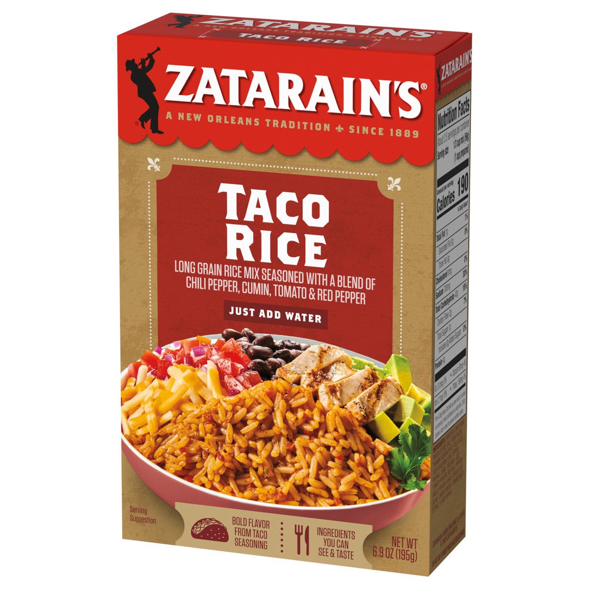 slide 6 of 12, Zatarain's Rice Mix - Taco, 6.9 oz, 6.9 oz