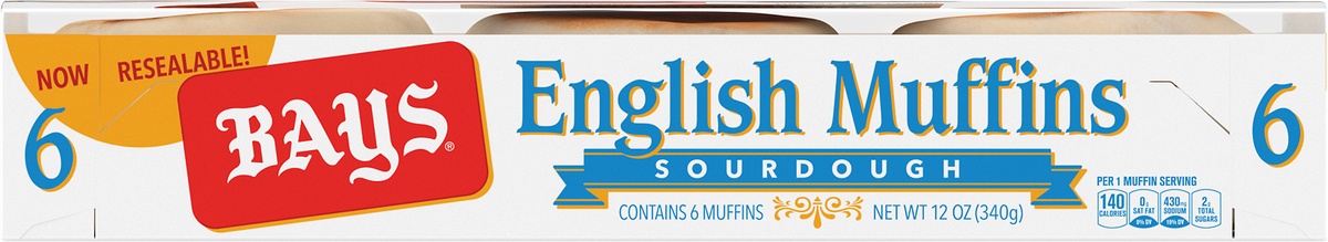 slide 7 of 7, Bays Sourdough English Muffins, 12 oz