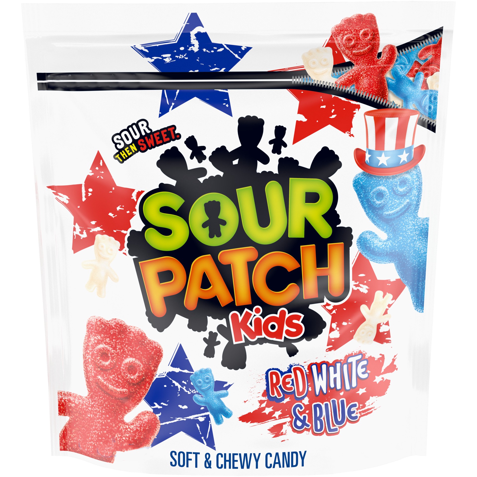 slide 1 of 1, SOUR PATCH KIDS Red, White & Blue Soft & Chewy Candy, 1.8 lb, 28.8 oz