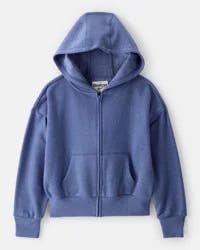 Oshkosh Girls Long-Sleeve Hooded Zip-Up Jacket - Blue Blue 12