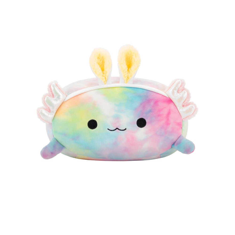 slide 1 of 1, Squishmallows 12" Stackable Rainbow Tie-Dye Axolotl with Bunny Ears, 12 in