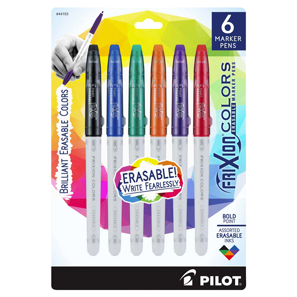 slide 1 of 1, Pilot FriXion Erasable Marker Pens, 6 ct