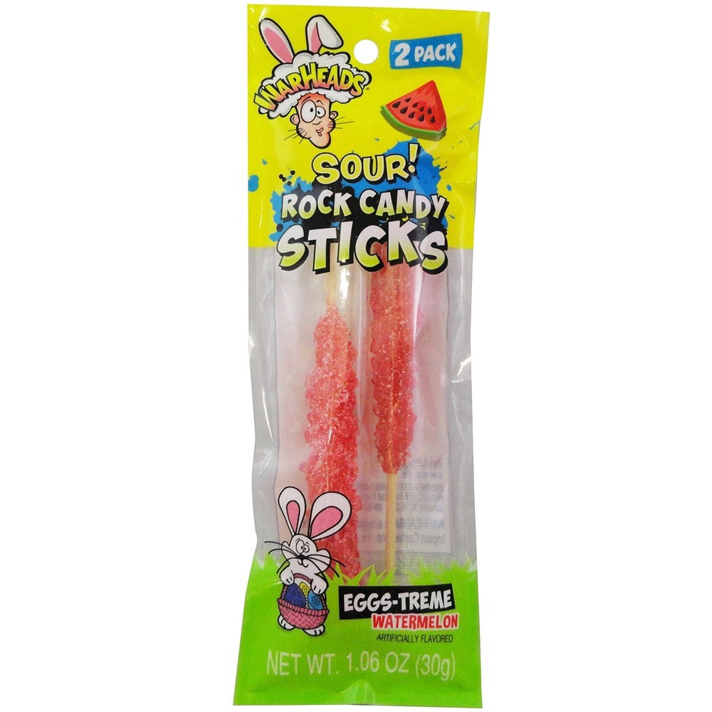 slide 1 of 1, Warheads Sour Rock Candy Sticks, 1.06 oz