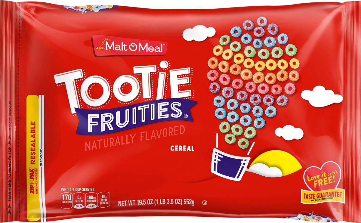 slide 4 of 7, Malt-O-Meal Tootie Fruities Cereal, Fruity Breakfast Cereal, 19.5 OZ Bag, 19.5 oz