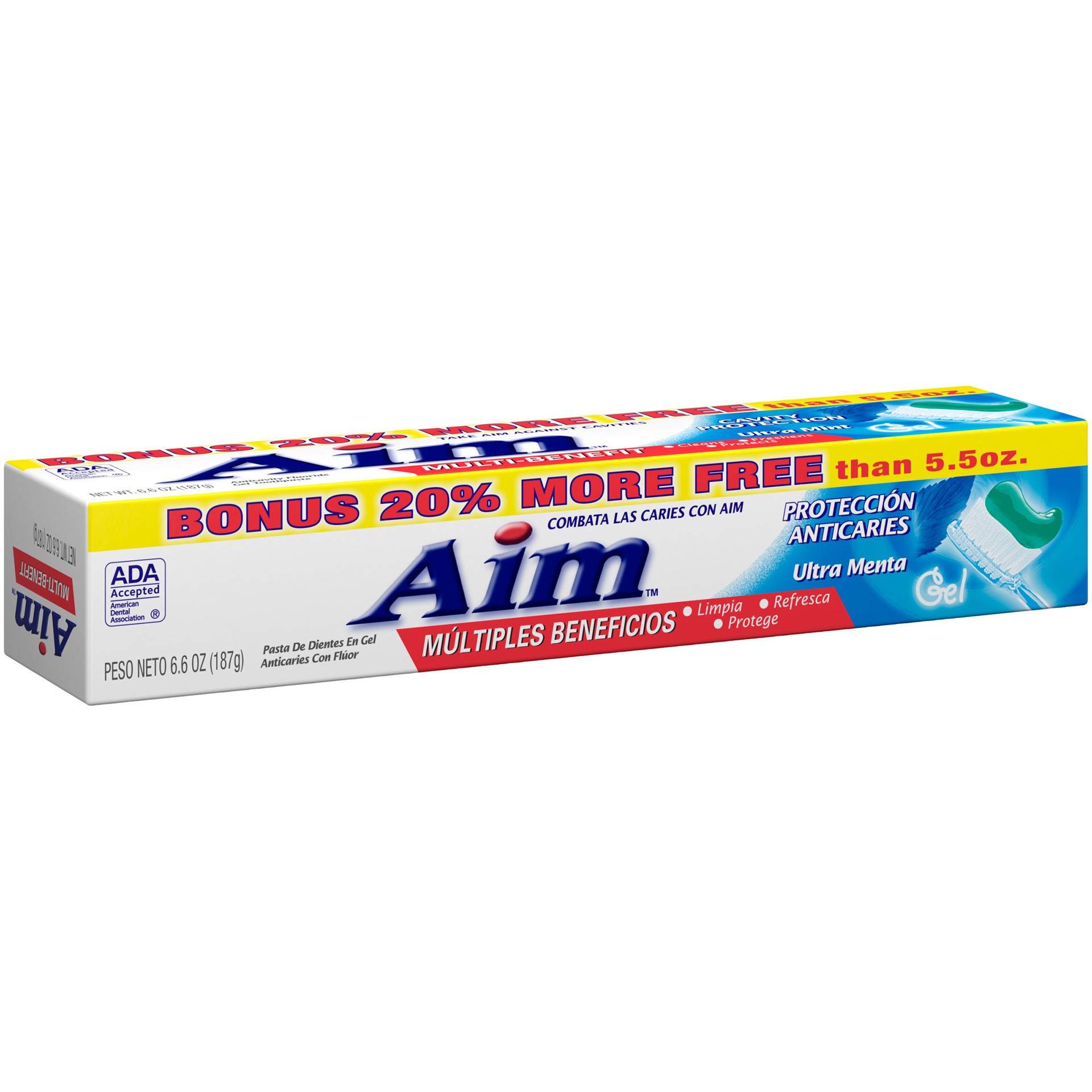 slide 3 of 4, Aim Cavity Protection Ultra Mint Gel Toothpaste, 6.6 OZ, 6.6 oz