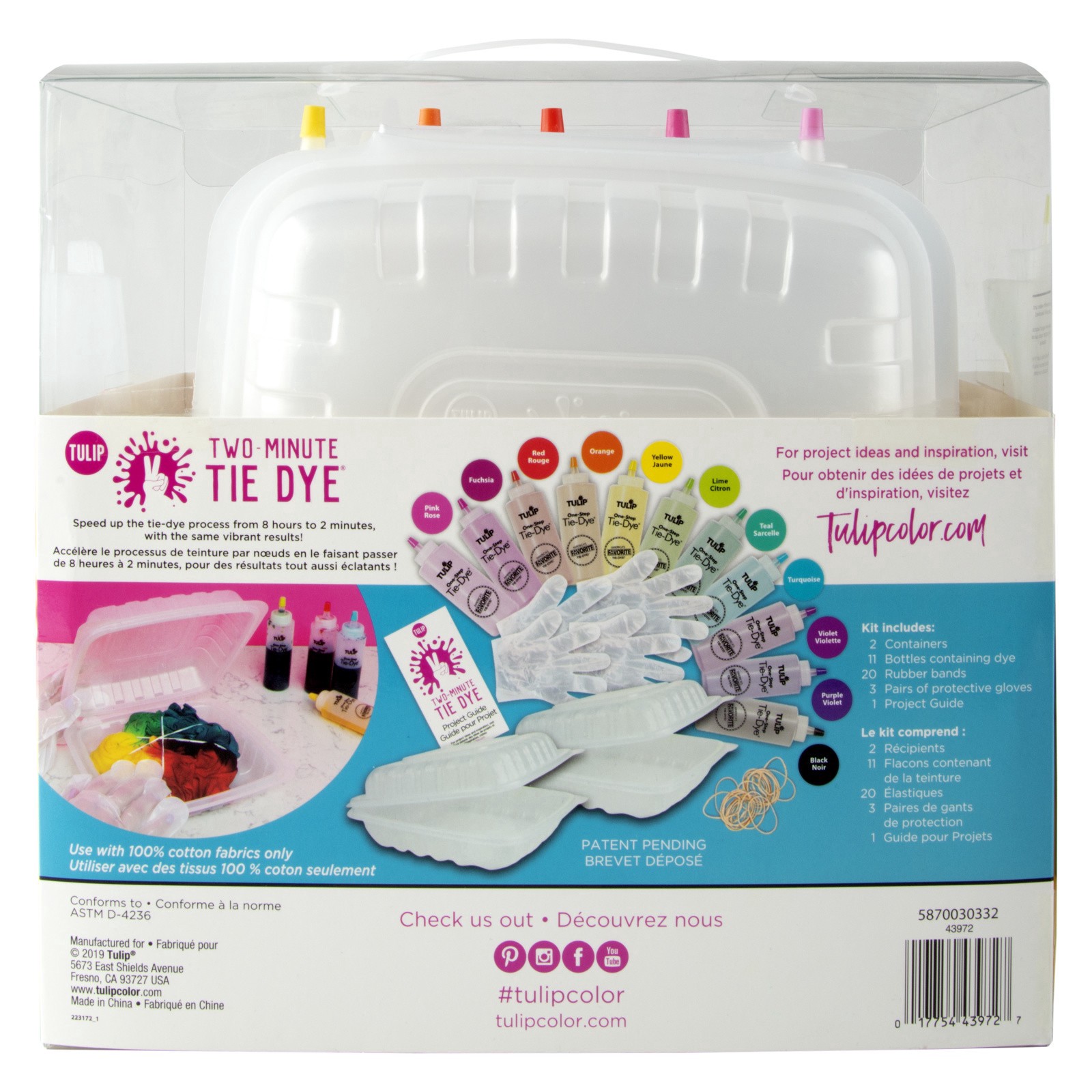 slide 5 of 6, Tulip 40 Piece Two-Minute Tie Dye Kit, 40 ct