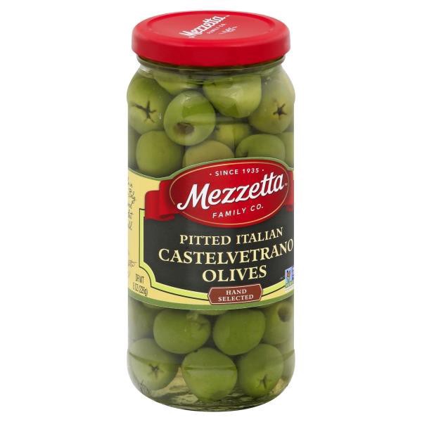 slide 1 of 1, Mezzetta Pitted Italian Castelvetrano Olives, 8 oz Dr. Wt., 