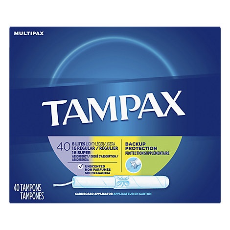 slide 1 of 1, Tampax Tampons Cardboard Multipax, 40 ct