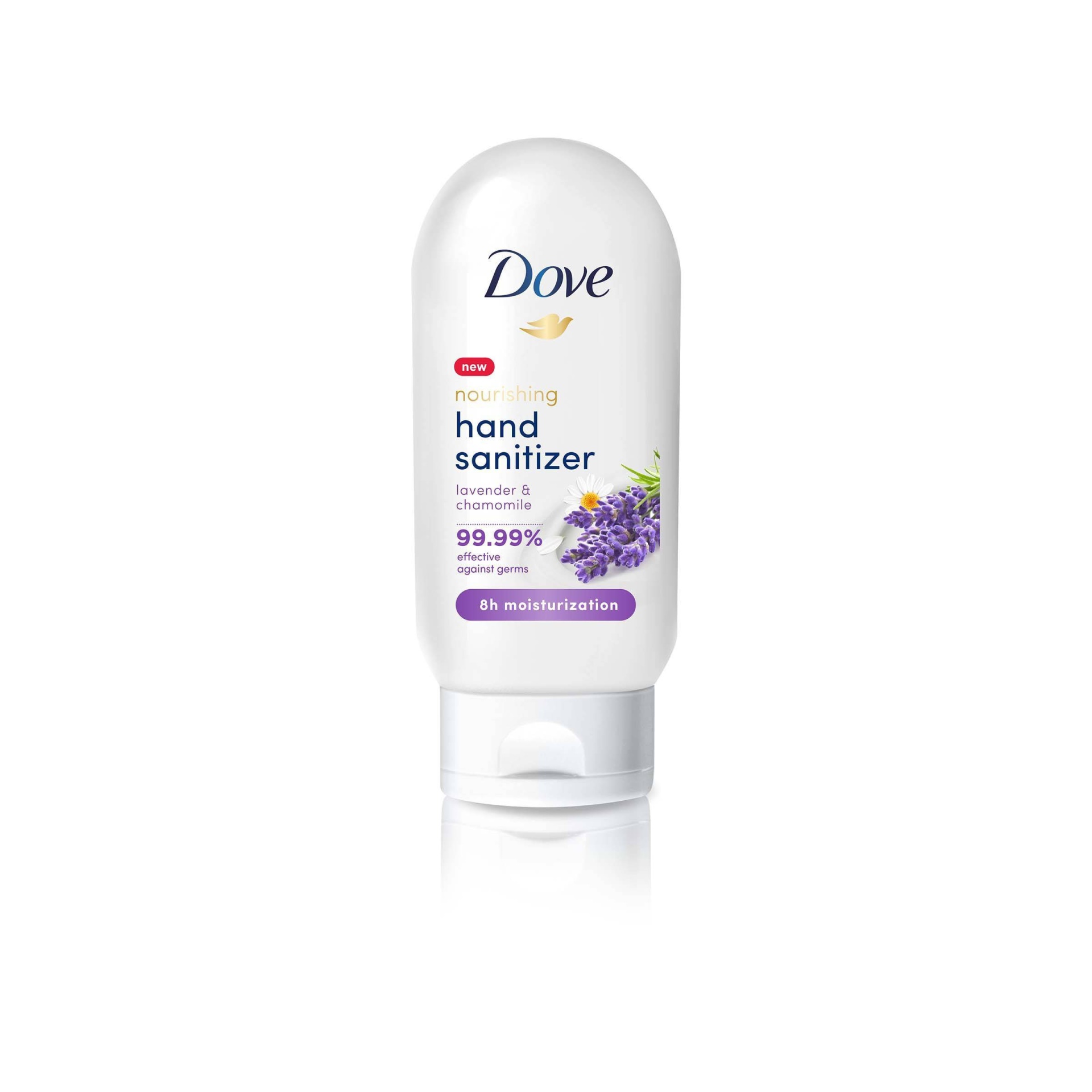 slide 1 of 1, Dove Nourishing Hand Sanitizer Lavender and Chamomile, 2 oz, 2 oz