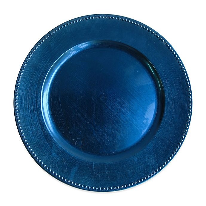 slide 1 of 1, ChargeIt by Jay Beaded Charger Plate - Blue, 1 ct