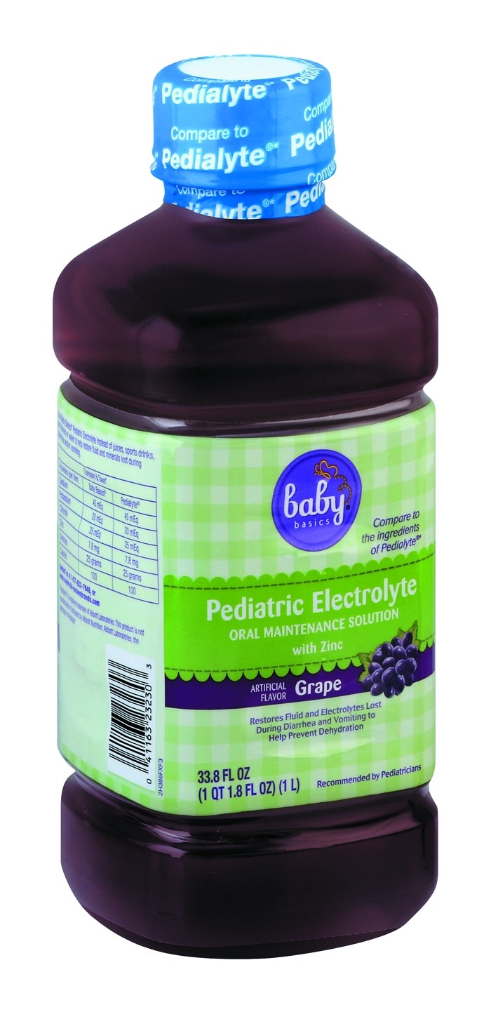 slide 1 of 1, Baby Basics Pediatric Electrolyte Grape, 33.8 oz
