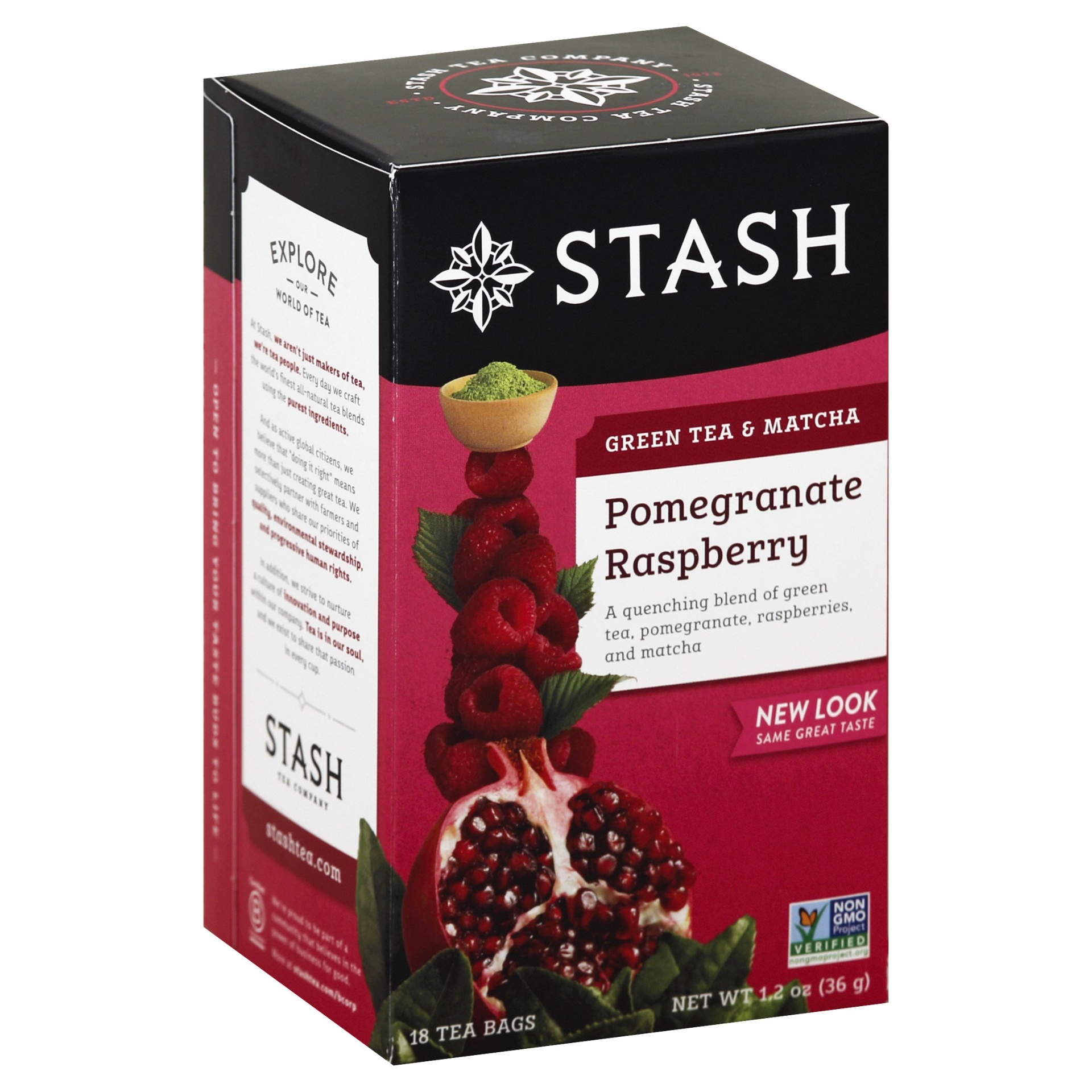 slide 1 of 9, Stash Pomegranate Raspberry Green Tea with Matcha, 1.27 oz