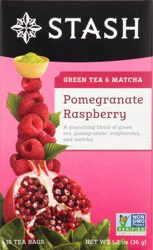 Stash Pomegranate Raspberry Green Tea & Matcha, 18 Tea Bags