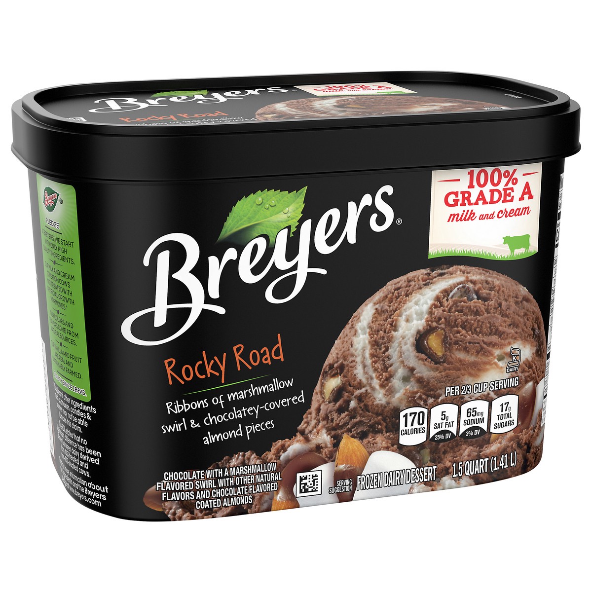 slide 9 of 9, Breyers Frozen Dairy Dessert Rocky Road, 48 oz, 48 oz