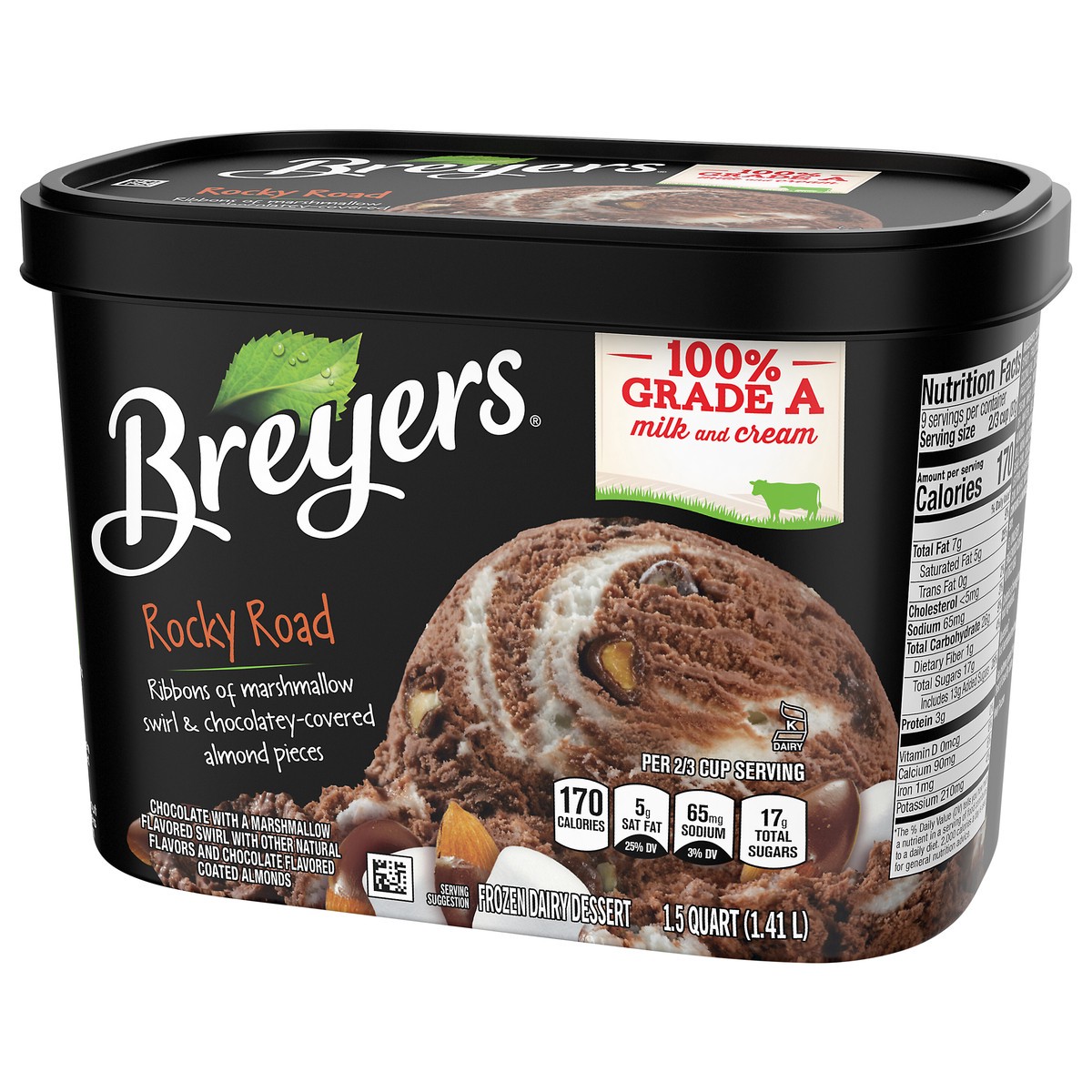 slide 6 of 9, Breyers Frozen Dairy Dessert Rocky Road, 48 oz, 48 oz